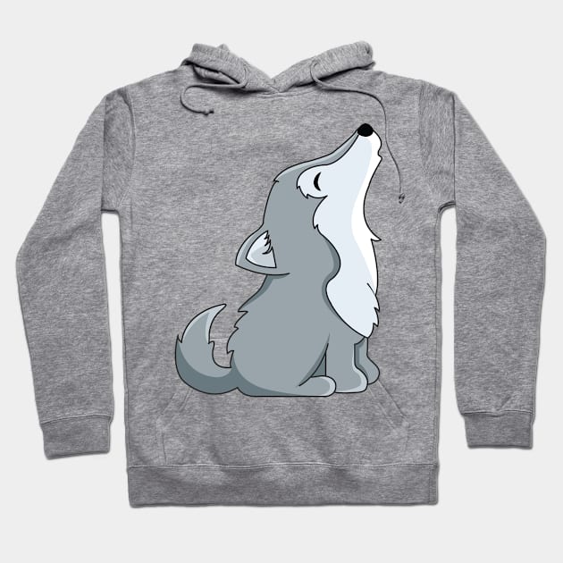 Cute Zoo Wildlife Fox Adorable Silver Howling Animal Hoodie by Mellowdellow